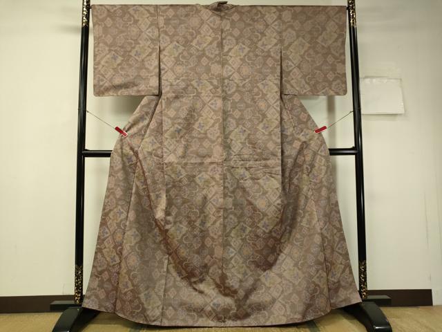 平和屋着物●本場大島紬　7マルキ　花菱文　正絹　逸品　未使用　CAAT7548vp