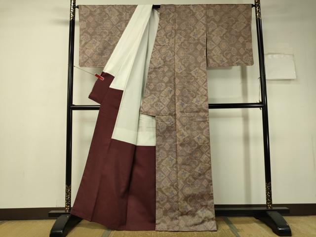 平和屋着物●本場大島紬　7マルキ　花菱文　正絹　逸品　未使用　CAAT7548vp