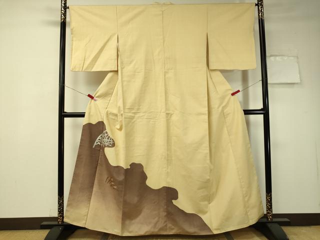 平和屋着物●色留訪問着 総刺繍 紬地 竹垣すすき文 ますいわ屋扱い 正絹 逸品 CAAT7559vp