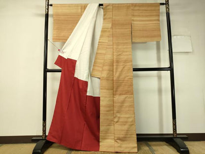 平和屋着物●上質な紬　霞文　正絹　逸品　CAAT7567vp