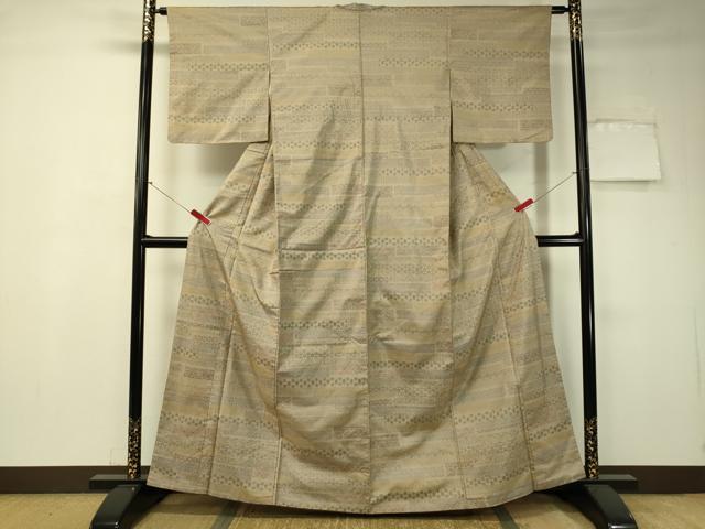平和屋着物●本場大島紬 7マルキ 横段吉祥文 正絹 逸品 CAAT7568vp