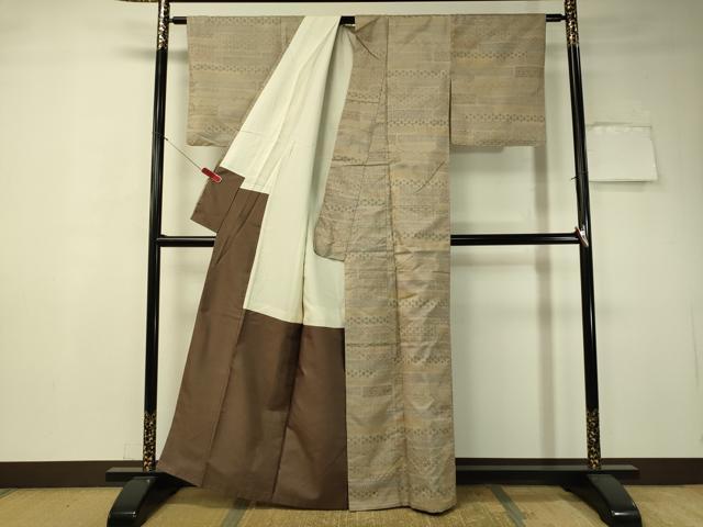 平和屋着物●本場大島紬 7マルキ 横段吉祥文 正絹 逸品 CAAT7568vp