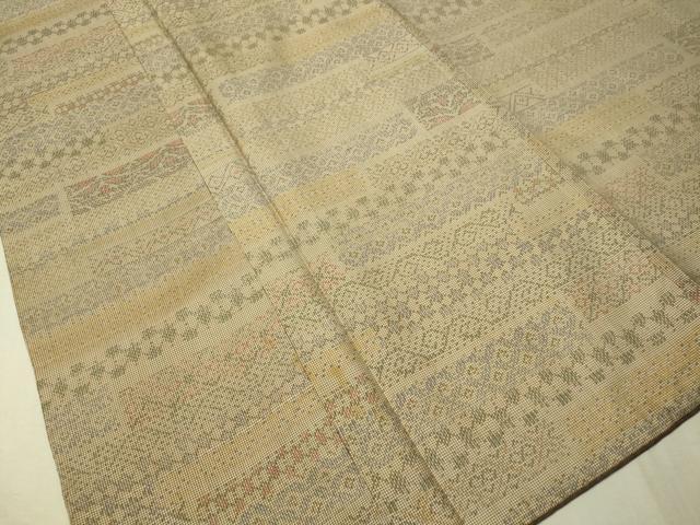 平和屋着物●本場大島紬 7マルキ 横段吉祥文 正絹 逸品 CAAT7568vp