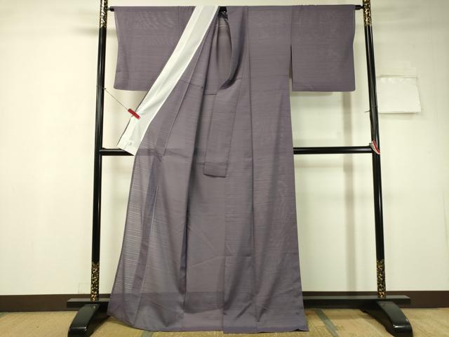 平和屋着物＊夏物 洗える最高級着物 ＜英＞はなぶさ謹製 色無地 変わり絽 紫苑色 CAAT7594vp
