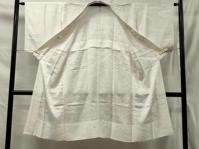 平和屋着物■長襦袢 無双仕立て 雲取り吉祥地紋 正絹 逸品 CAAT7838oy