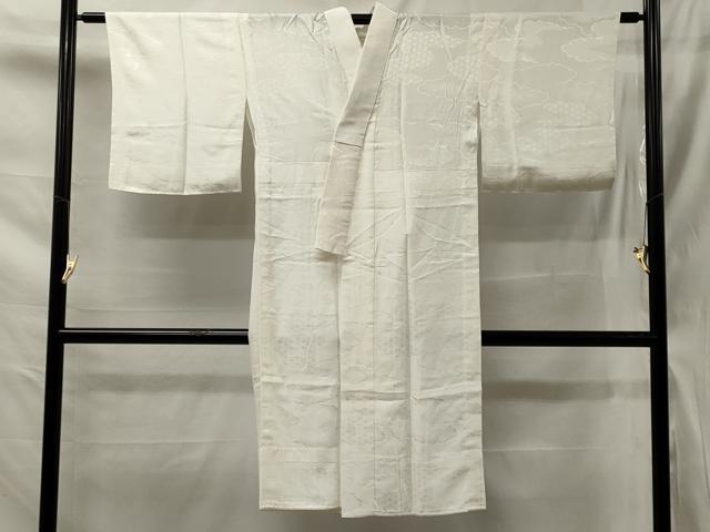 平和屋着物■長襦袢 無双仕立て 雲取り吉祥地紋 正絹 逸品 CAAT7838oy