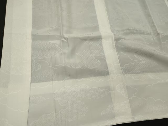 平和屋着物■長襦袢 無双仕立て 雲取り吉祥地紋 正絹 逸品 CAAT7838oy