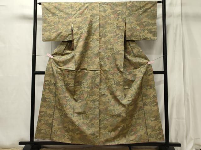 平和屋着物■上質な紬 草木文 正絹 逸品 CAAT7922oy