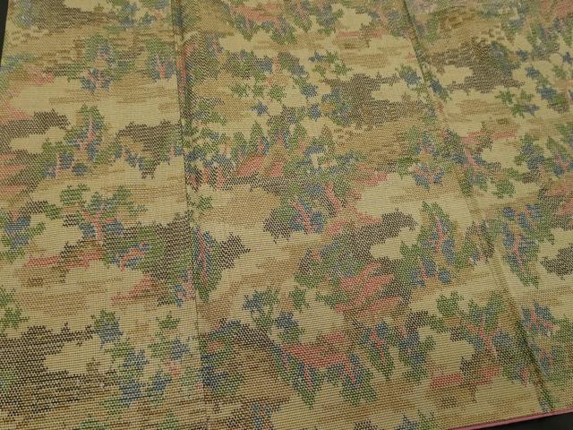 平和屋着物■上質な紬 草木文 正絹 逸品 CAAT7922oy