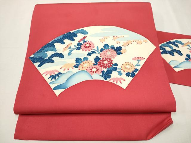 平和屋着物●本加賀友禅作家 寺西次作 塩瀬 九寸名古屋帯 地紙草花文 金彩 正絹 逸品 CAAT8007hy