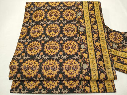 平和屋着物●全通柄　九寸名古屋帯　向かい鳥鳳凰文　正絹　逸品　CAAT8011hy