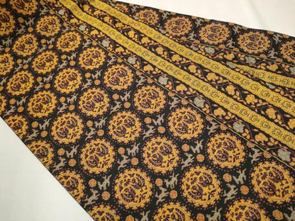 平和屋着物●全通柄　九寸名古屋帯　向かい鳥鳳凰文　正絹　逸品　CAAT8011hy