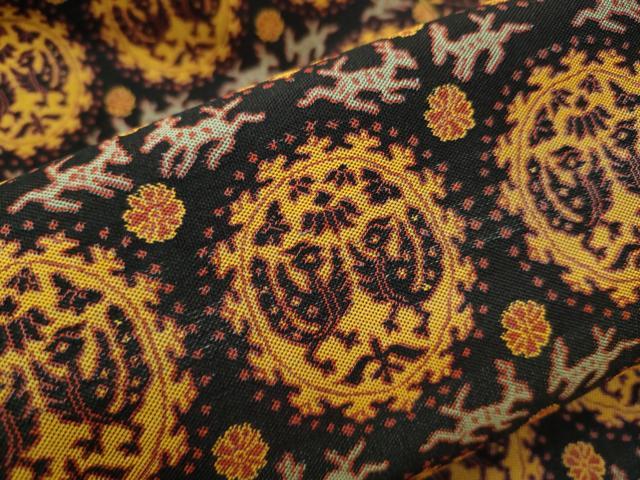 平和屋着物●全通柄　九寸名古屋帯　向かい鳥鳳凰文　正絹　逸品　CAAT8011hy