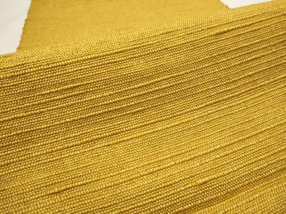 平和屋着物●信州紬 八寸名古屋帯 黄朽葉色 正絹 逸品 CAAT8012hy