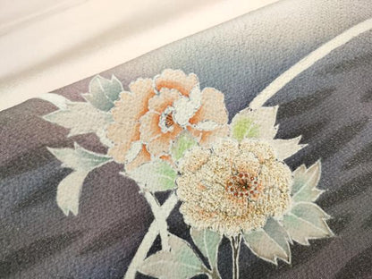 平和屋着物●九寸開き名古屋帯 刺繍 枝花文 金彩 正絹 逸品 CAAT8021hy
