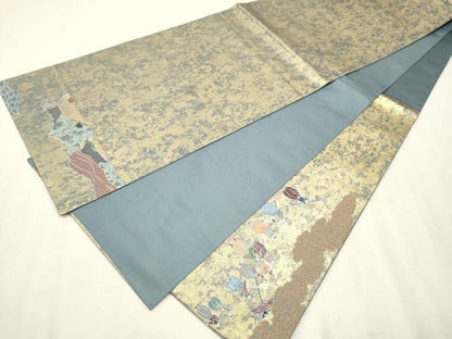 平和屋着物●東京友禅　熊谷好博子　太鼓柄袋帯　南蛮渡来絵図　金糸　引箔　正絹　逸品　CAAT8037hy
