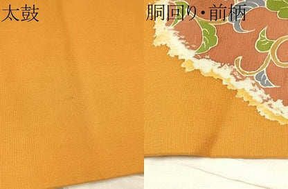 平和屋着物●塩瀬 つけ帯 鳳凰花唐草文 銀糸 正絹 逸品 CAAT8044hy