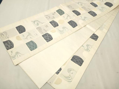 平和屋着物●六通柄袋帯 風雅 金銀糸 正絹 逸品 CAAT8053hy