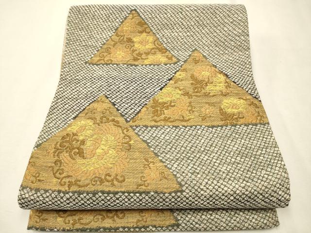 平和屋着物●六通柄袋帯 唐織 鳳凰花文 金糸 正絹 逸品 CAAT8064hy