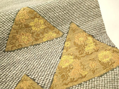 平和屋着物●六通柄袋帯 唐織 鳳凰花文 金糸 正絹 逸品 CAAT8064hy