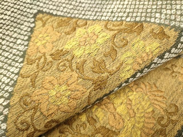 平和屋着物●六通柄袋帯 唐織 鳳凰花文 金糸 正絹 逸品 CAAT8064hy