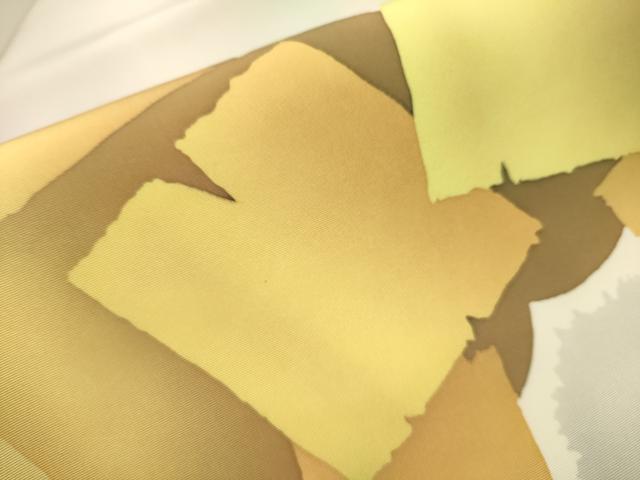 平和屋着物●塩瀬　九寸名古屋帯　破れ色紙文　正絹　逸品　CAAT8087hy