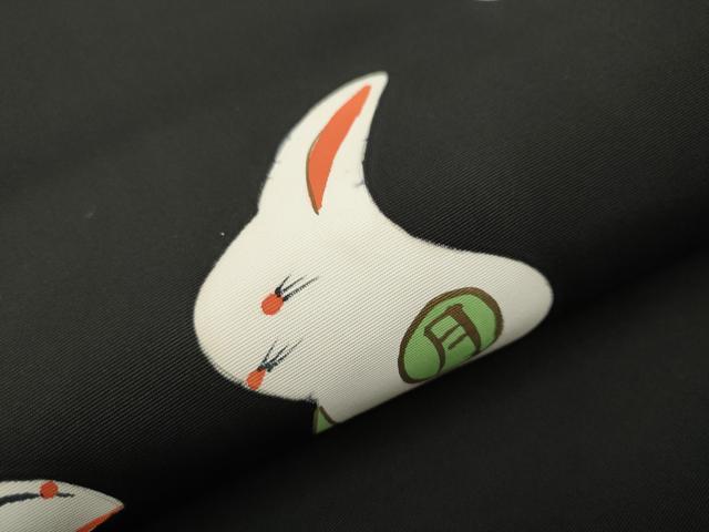 平和屋着物●塩瀬　つけ帯　作家物　手描き　十二支　黒地　金彩　正絹　逸品　CAAT8112hy
