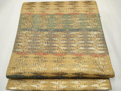 平和屋着物●六通柄袋帯 吉祥文 金糸 正絹 逸品 CAAT8141hy