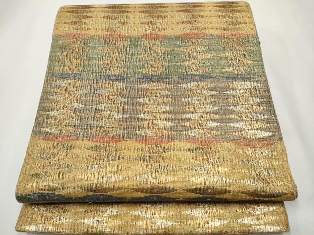 平和屋着物●六通柄袋帯 吉祥文 金糸 正絹 逸品 CAAT8141hy