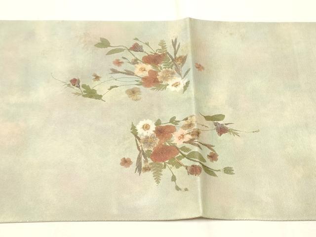 平和屋着物●押し花作家 たきいふみこ 太鼓柄袋帯 押花草花合わせ 引箔 証紙付き 正絹 逸品 CAAT8143hy