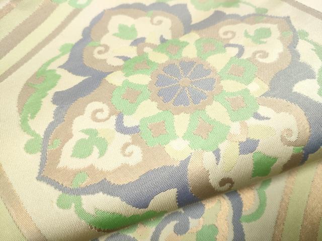 平和屋着物●六通柄袋帯 天井花文 金糸 正絹 逸品 CAAT8191hy