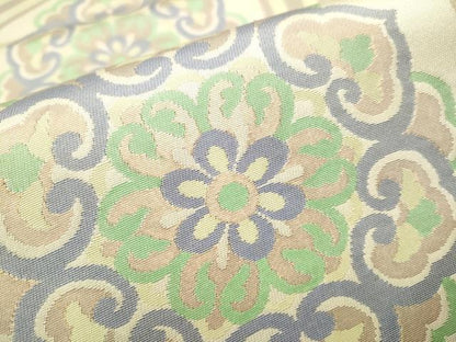 平和屋着物●六通柄袋帯 天井花文 金糸 正絹 逸品 CAAT8191hy