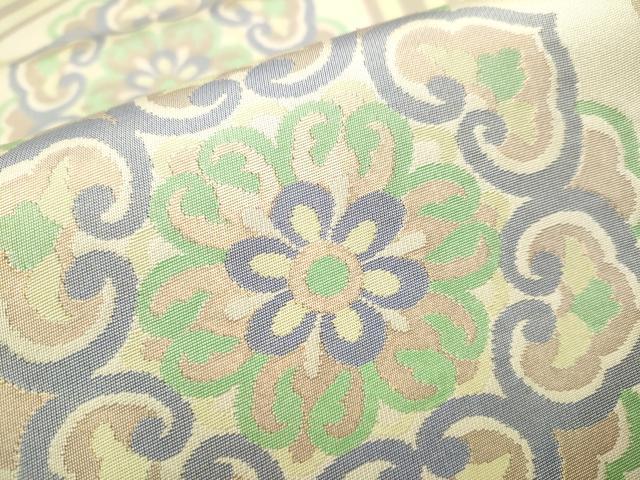 平和屋着物●六通柄袋帯 天井花文 金糸 正絹 逸品 CAAT8191hy