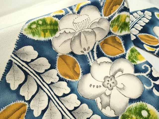 平和屋着物●九寸名古屋帯 辻が花 鬼しぼ縮緬 正絹 逸品 CAAT8327hy