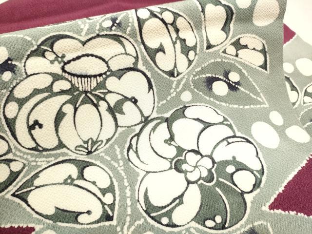 平和屋着物●九寸名古屋帯 辻が花 型染め 正絹 逸品 CAAT8334hy