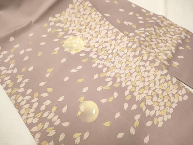 平和屋着物●塩瀬　九寸名古屋帯　駒刺繍　満月　舞花びら　金糸　正絹　逸品　CAAT8347hy
