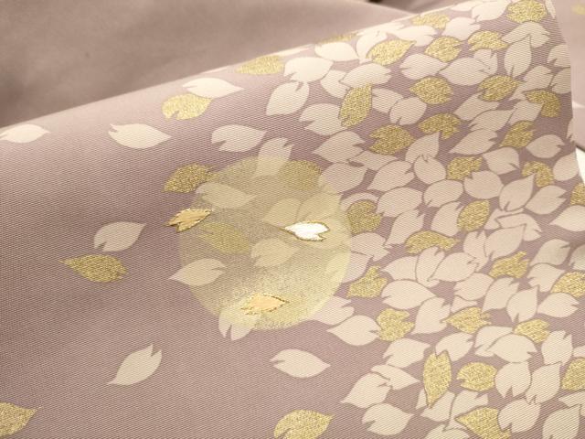 平和屋着物●塩瀬　九寸名古屋帯　駒刺繍　満月　舞花びら　金糸　正絹　逸品　CAAT8347hy