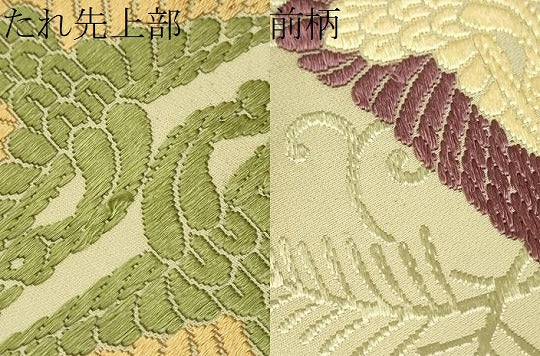 平和屋着物●六通柄袋帯 唐織 菱飛鶴文 正絹 逸品 CAAT8373hy