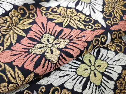 平和屋着物●つけ帯 瑞祥唐織 七宝草花丸文 金糸 正絹 逸品 CAAT8390hy
