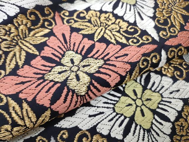 平和屋着物●つけ帯 瑞祥唐織 七宝草花丸文 金糸 正絹 逸品 CAAT8390hy