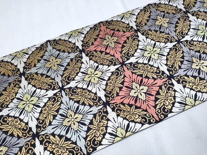 平和屋着物●つけ帯 瑞祥唐織 七宝草花丸文 金糸 正絹 逸品 CAAT8390hy