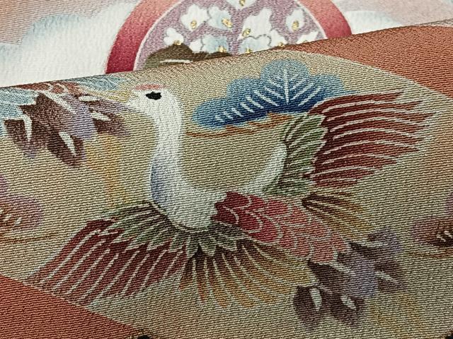 平和屋着物□豪華黒留袖 駒刺繍 文箱御所車花文 暈し