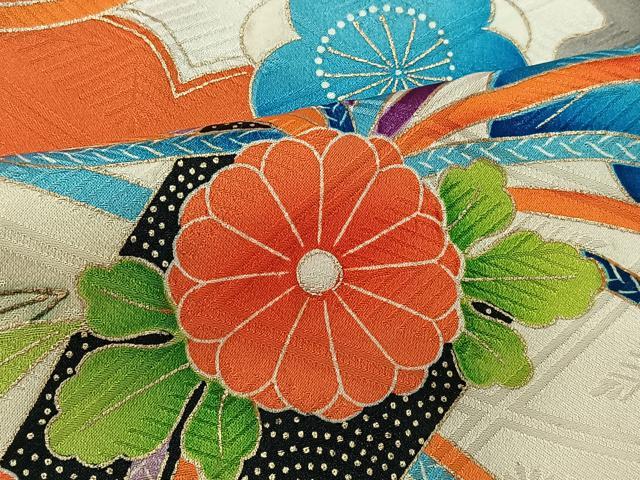 平和屋着物□豪華振袖 駒刺繍 絞り 雲取り吉祥花文 暈し