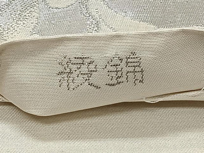 平和屋着物◎綾錦 六通柄袋帯 装匠更紗紋 銀糸 正絹 逸品 CAAT8733kb