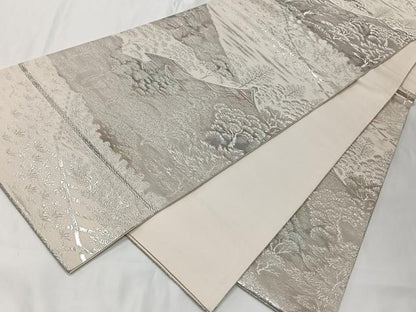 平和屋着物◎六通柄袋帯 古京にしき 風景文 二重引箔 正絹 逸品 CAAT8765kb