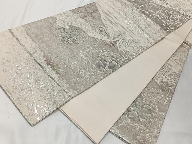 平和屋着物◎六通柄袋帯 古京にしき 風景文 二重引箔 正絹 逸品 CAAT8765kb