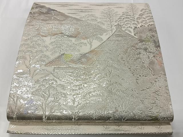 平和屋着物◎六通柄袋帯 古京にしき 風景文 二重引箔 正絹 逸品 CAAT8765kb