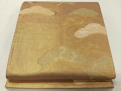 平和屋着物◎六通柄袋帯 螺鈿箔 枝松文 手織引箔 正絹 逸品 CAAT8775kb
