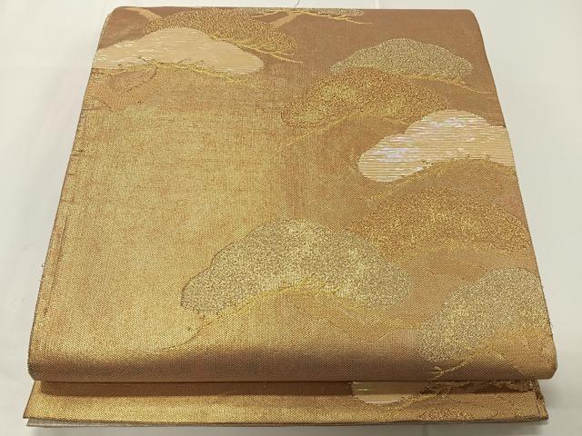 平和屋着物◎六通柄袋帯 螺鈿箔 枝松文 手織引箔 正絹 逸品 CAAT8775kb