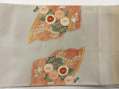 平和屋着物◎六通柄袋帯 唐織 草花文 金銀糸 正絹 逸品 CAAT8784kb